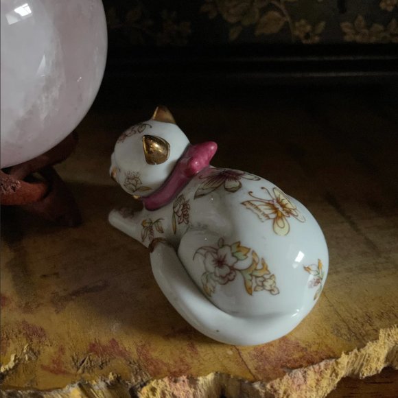 Curio Cat, Franklin Mint Cat, Vintage Cats, Gift, Porcelain Cat, Playful - Picture 5 of 5